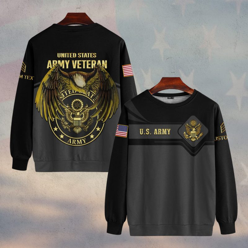 Premium Custom US Army Sweatshirt VPVC750471, Gifts For US Army Veteran, Gifts On Father’s Day, Veterans Day