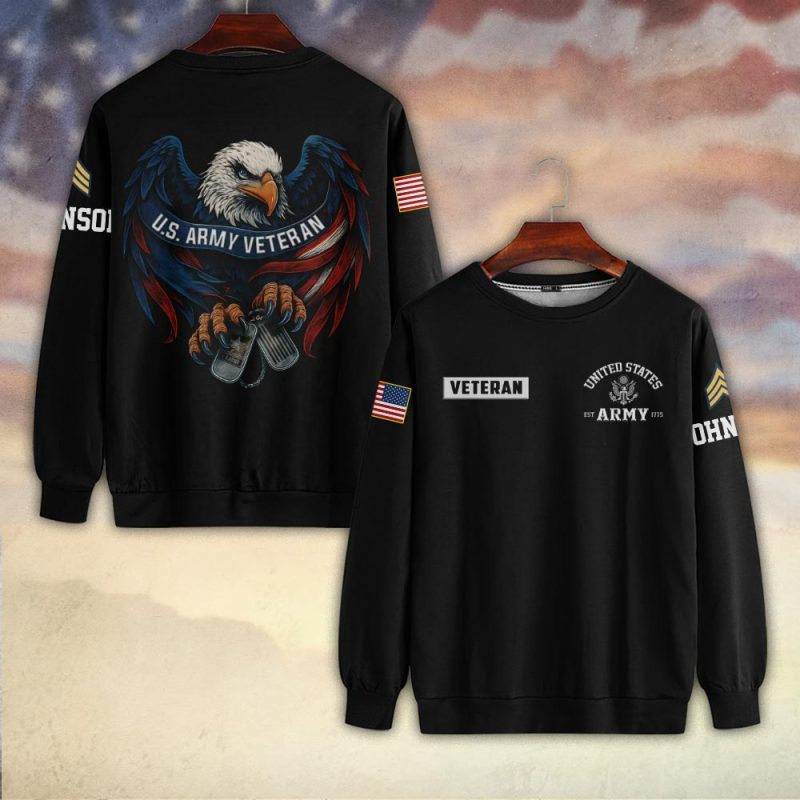 Premium Custom US Army Sweatshirt VPVC750472, Gifts For US Army Veteran, Gifts On Father’s Day, Veterans Day