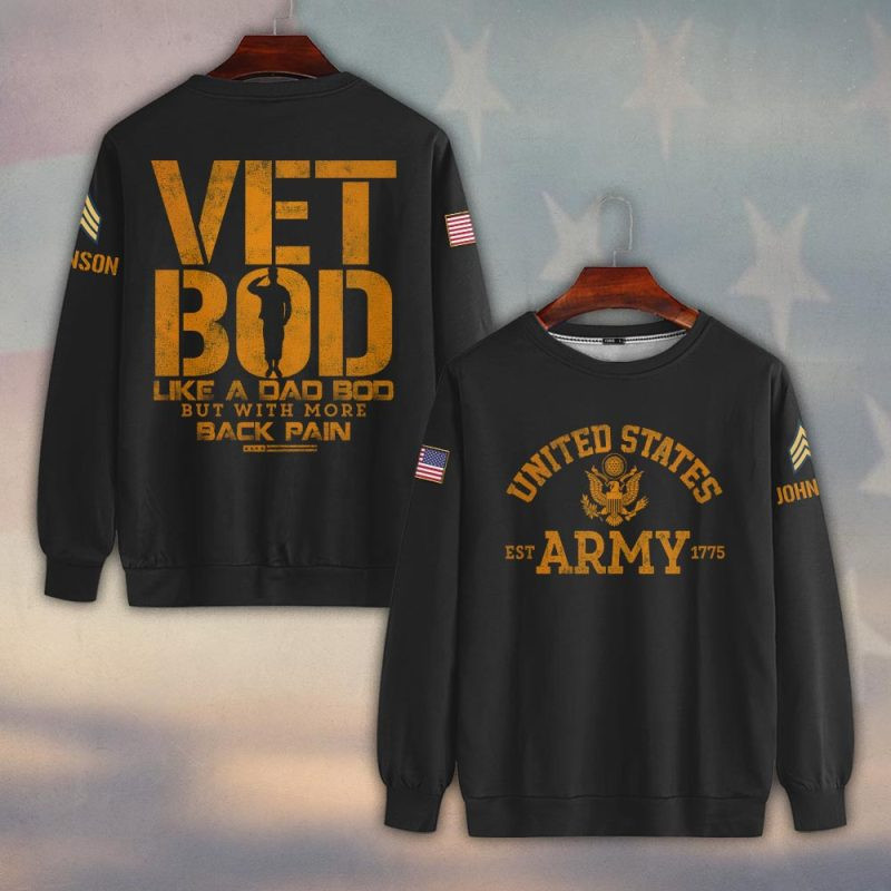 Premium Custom US Army Sweatshirt VPVC750476, Gifts For US Army Veteran, Gifts On Father’s Day, Veterans Day