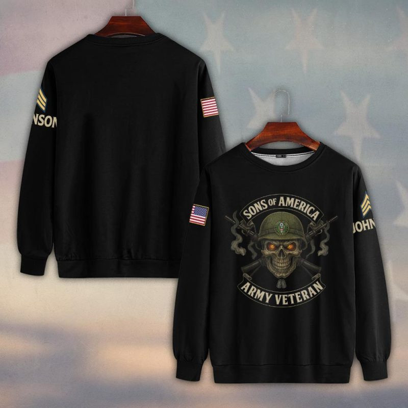Premium Custom US Army Sweatshirt VPVC750477, Gifts For US Army Veteran, Gifts On Father’s Day, Veterans Day