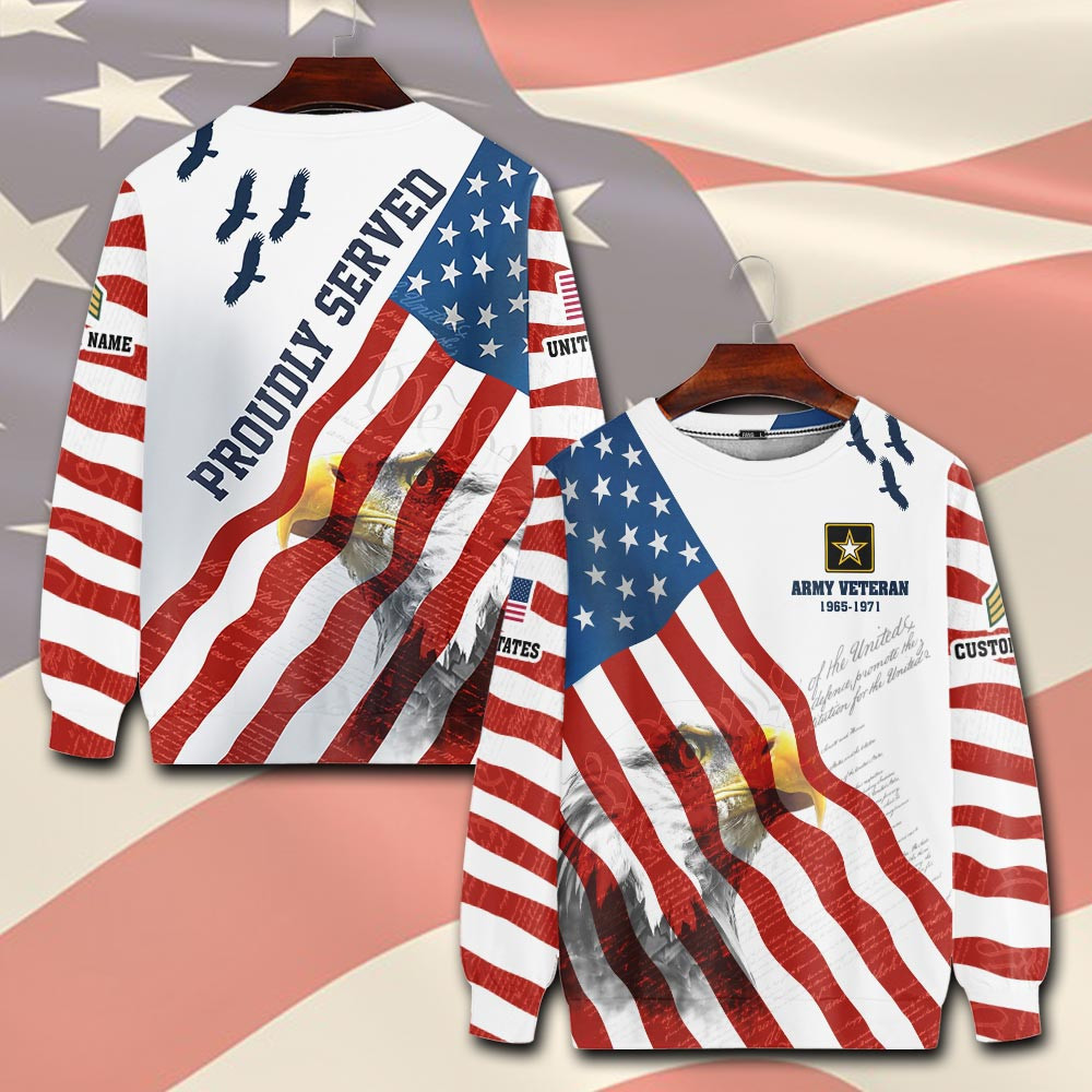 Premium Custom US Army Sweatshirt VPVC750483, Gifts For US Army Veteran, Gifts On Father’s Day, Veterans Day