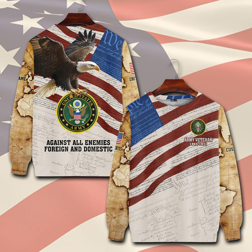 Premium Custom US Army Sweatshirt VPVC750484, Gifts For US Army Veteran, Gifts On Father’s Day, Veterans Day