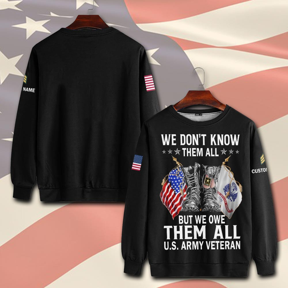 Premium Custom US Army Sweatshirt VPVC750485, Gifts For US Army Veteran, Gifts On Father’s Day, Veterans Day