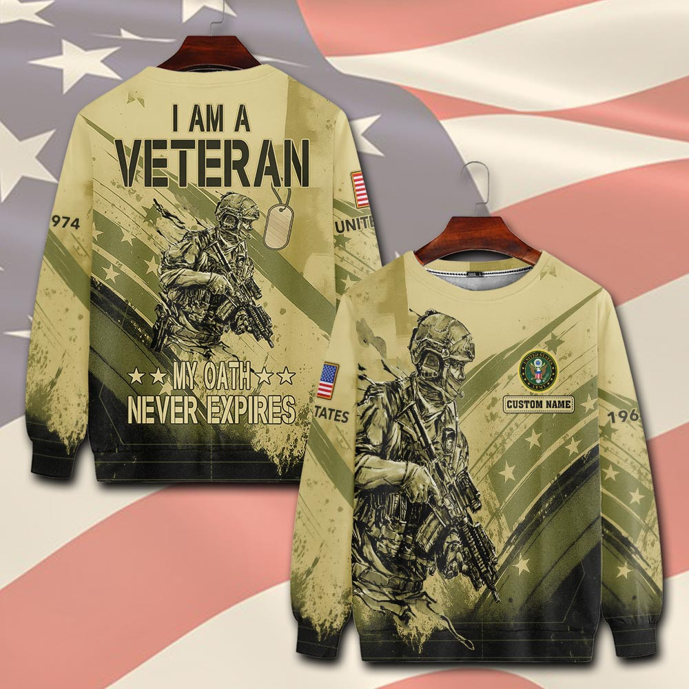 Premium Custom US Army Sweatshirt VPVC750486, Gifts For US Army Veteran, Gifts On Father’s Day, Veterans Day