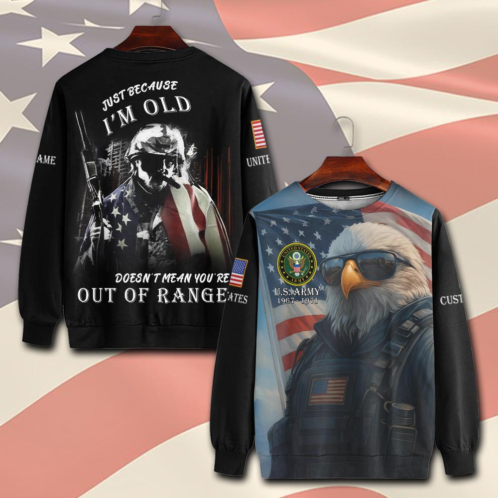 Premium Custom US Army Sweatshirt VPVC750490, Gifts For US Army Veteran, Gifts On Father’s Day, Veterans Day