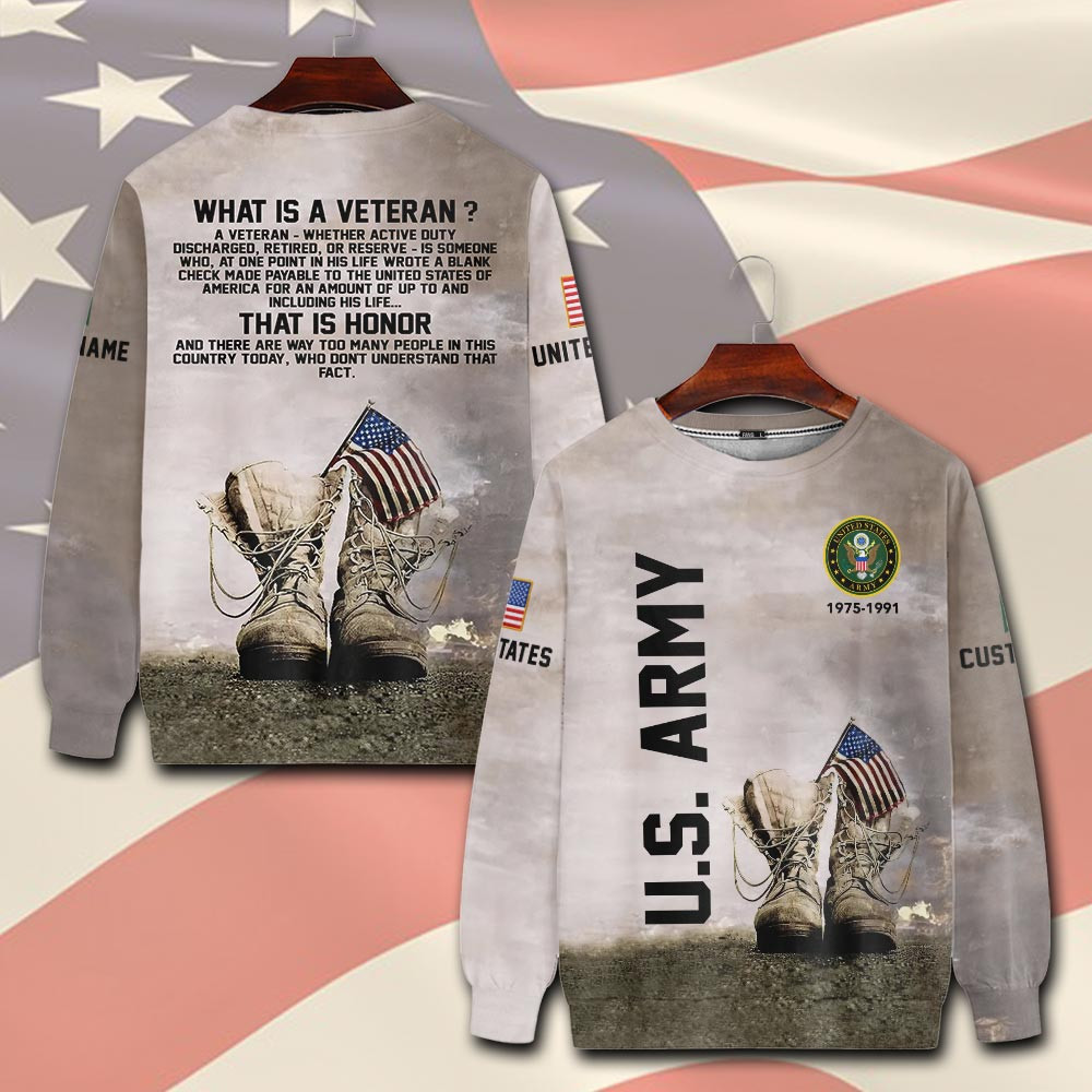 Premium Custom US Army Sweatshirt VPVC750492, Gifts For US Army Veteran, Gifts On Father’s Day, Veterans Day