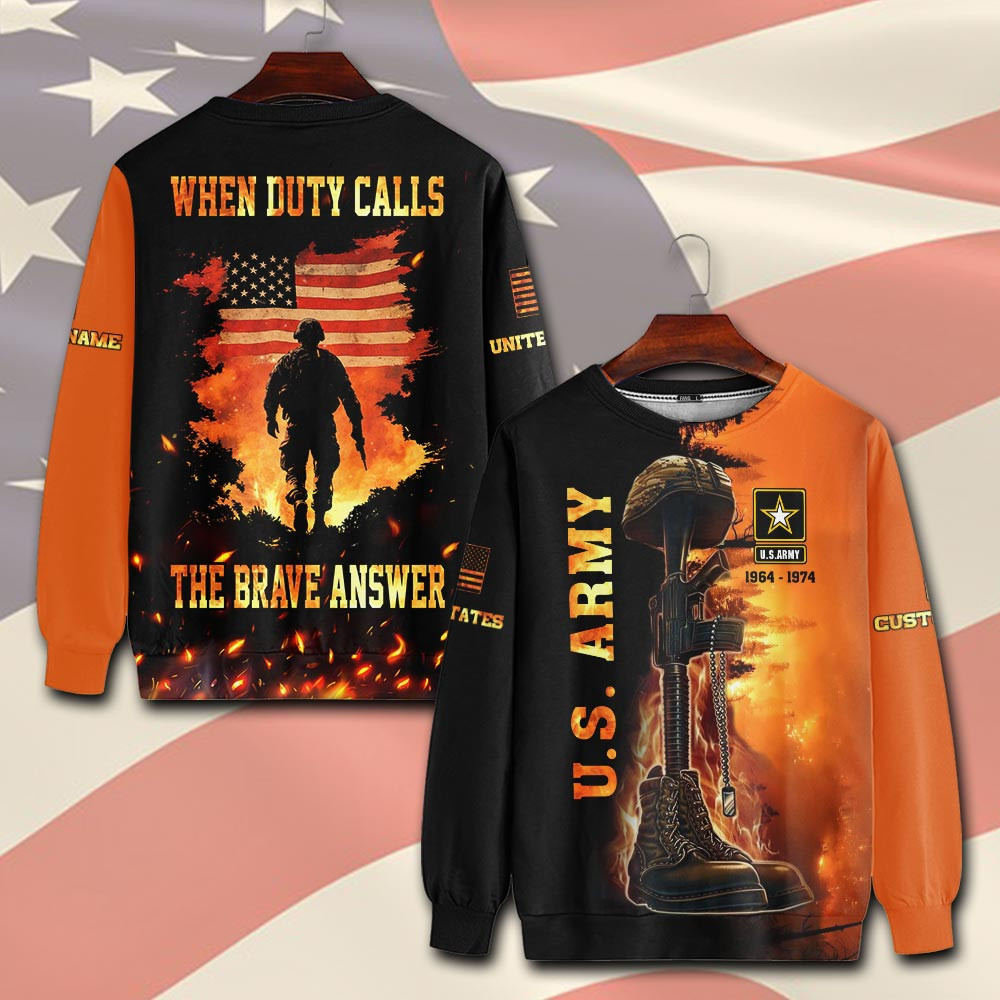 Premium Custom US Army Sweatshirt VPVC750496, Gifts For US Army Veteran, Gifts On Father’s Day, Veterans Day