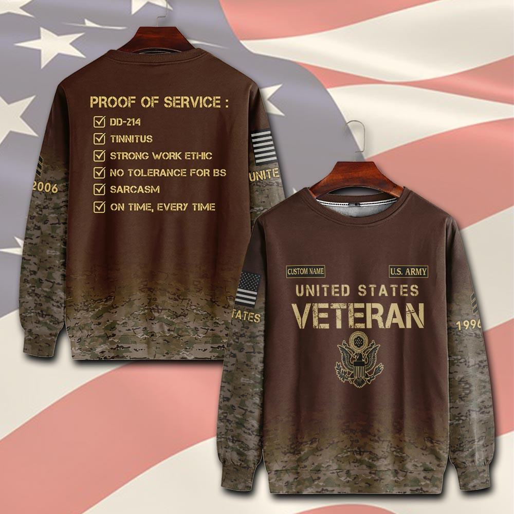 Premium Custom US Army Sweatshirt VPVC750497, Gifts For US Army Veteran, Gifts On Father’s Day, Veterans Day