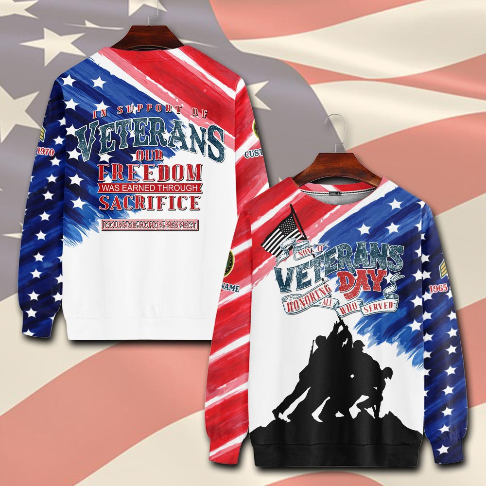 Premium Custom US Army Sweatshirt VPVC750502, Gifts For US Army Veteran, Gifts On Father’s Day, Veterans Day