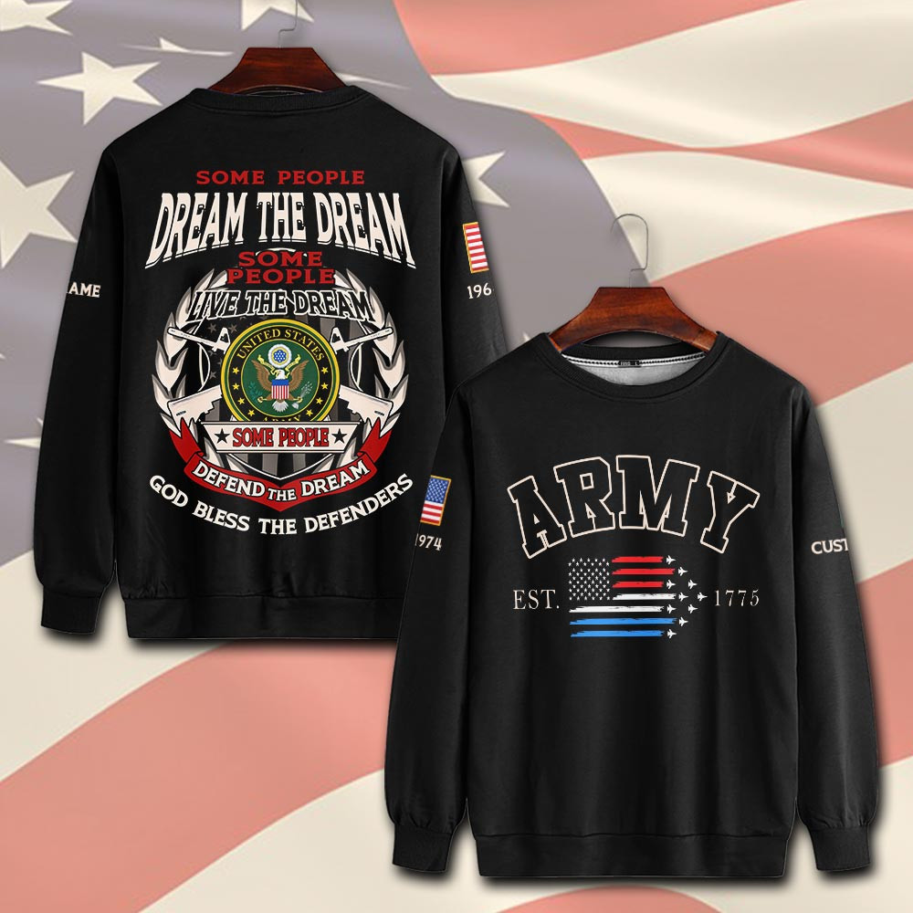 Premium Custom US Army Sweatshirt VPVC750503, Gifts For US Army Veteran, Gifts On Father’s Day, Veterans Day