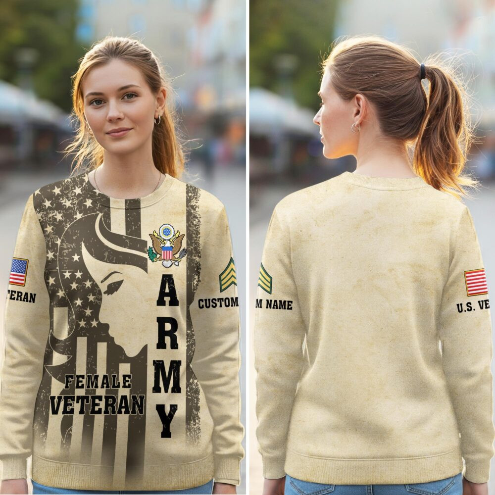 Premium Custom US Army Sweatshirt VPVC750513, Gifts For US Army Veteran, Gifts On Father’s Day, Veterans Day