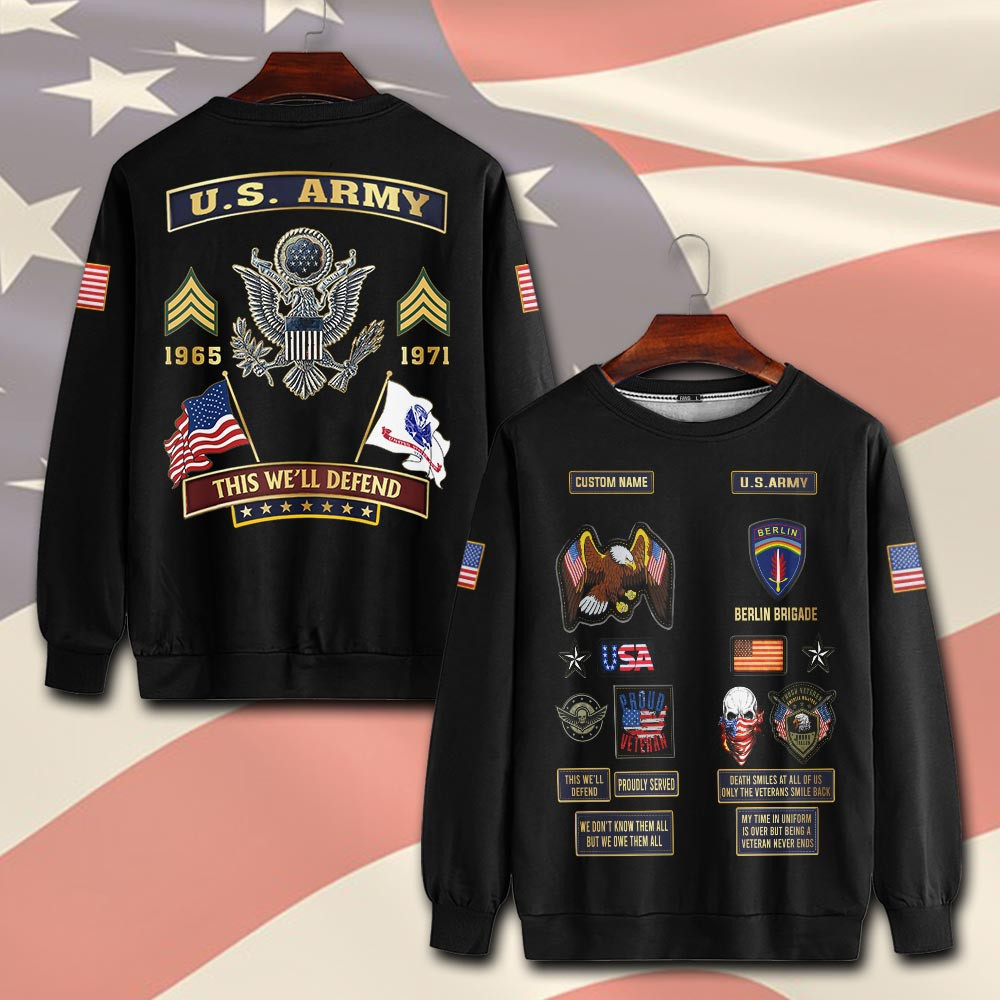 Premium Custom US Army Sweatshirt VPVC750516, Gifts For US Army Veteran, Gifts On Father’s Day, Veterans Day