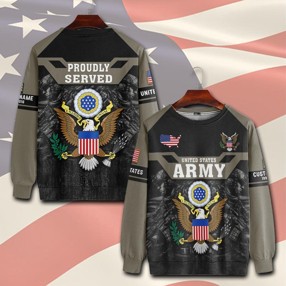 Premium Custom US Army Sweatshirt VPVC750522, Gifts For US Army Veteran, Gifts On Father’s Day, Veterans Day