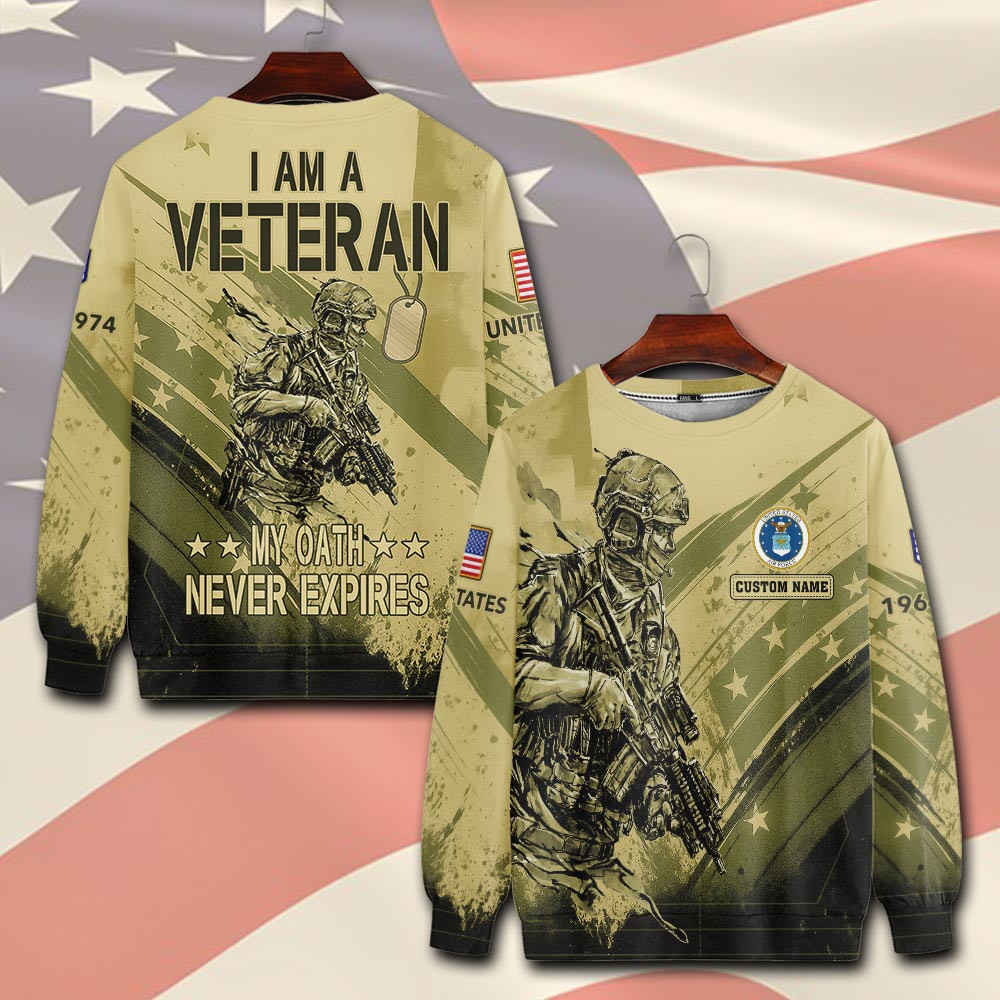 Premium Custom USAF Sweatshirt VPVC750525, Gifts For US Air Force Veteran, Gifts On Father’s Day, Veterans Day