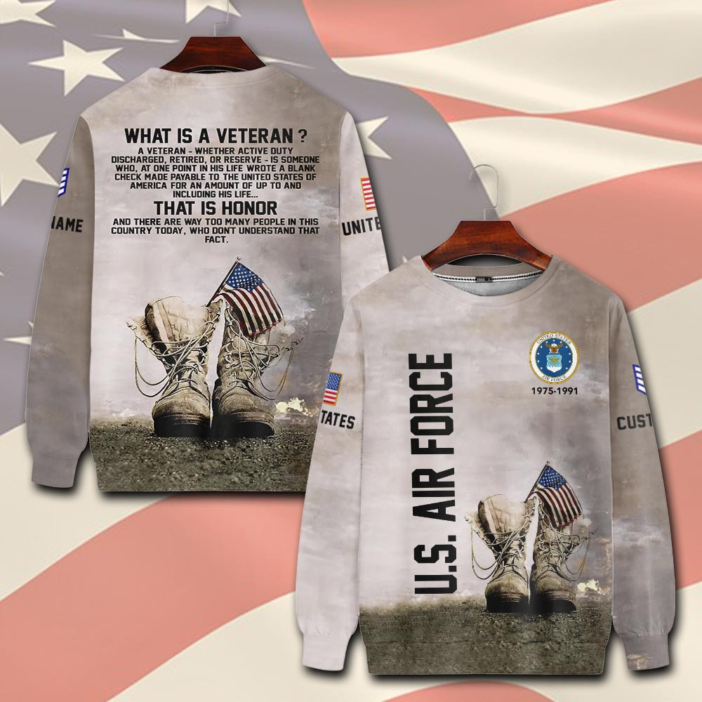Premium Custom USAF Sweatshirt VPVC750528, Gifts For US Air Force Veteran, Gifts On Father’s Day, Veterans Day