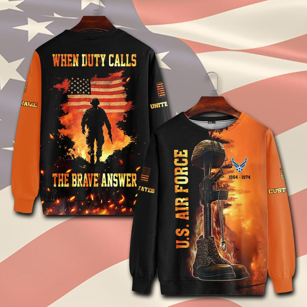 Premium Custom USAF Sweatshirt VPVC750531, Gifts For US Air Force Veteran, Gifts On Father’s Day, Veterans Day