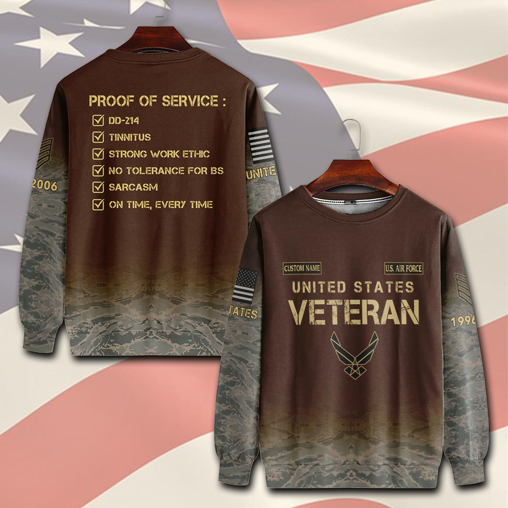 Premium Custom USAF Sweatshirt VPVC750532, Gifts For US Air Force Veteran, Gifts On Father’s Day, Veterans Day