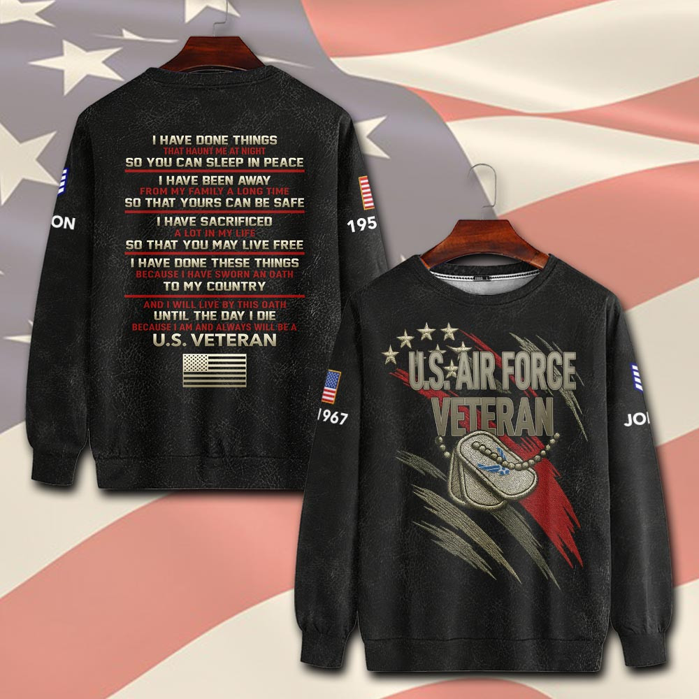 Premium Custom USAF Sweatshirt VPVC750538, Gifts For US Air Force Veteran, Gifts On Father’s Day, Veterans Day