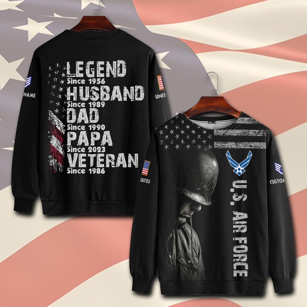Premium Custom USAF Sweatshirt VPVC750539, Gifts For US Air Force Veteran, Gifts On Father’s Day, Veterans Day