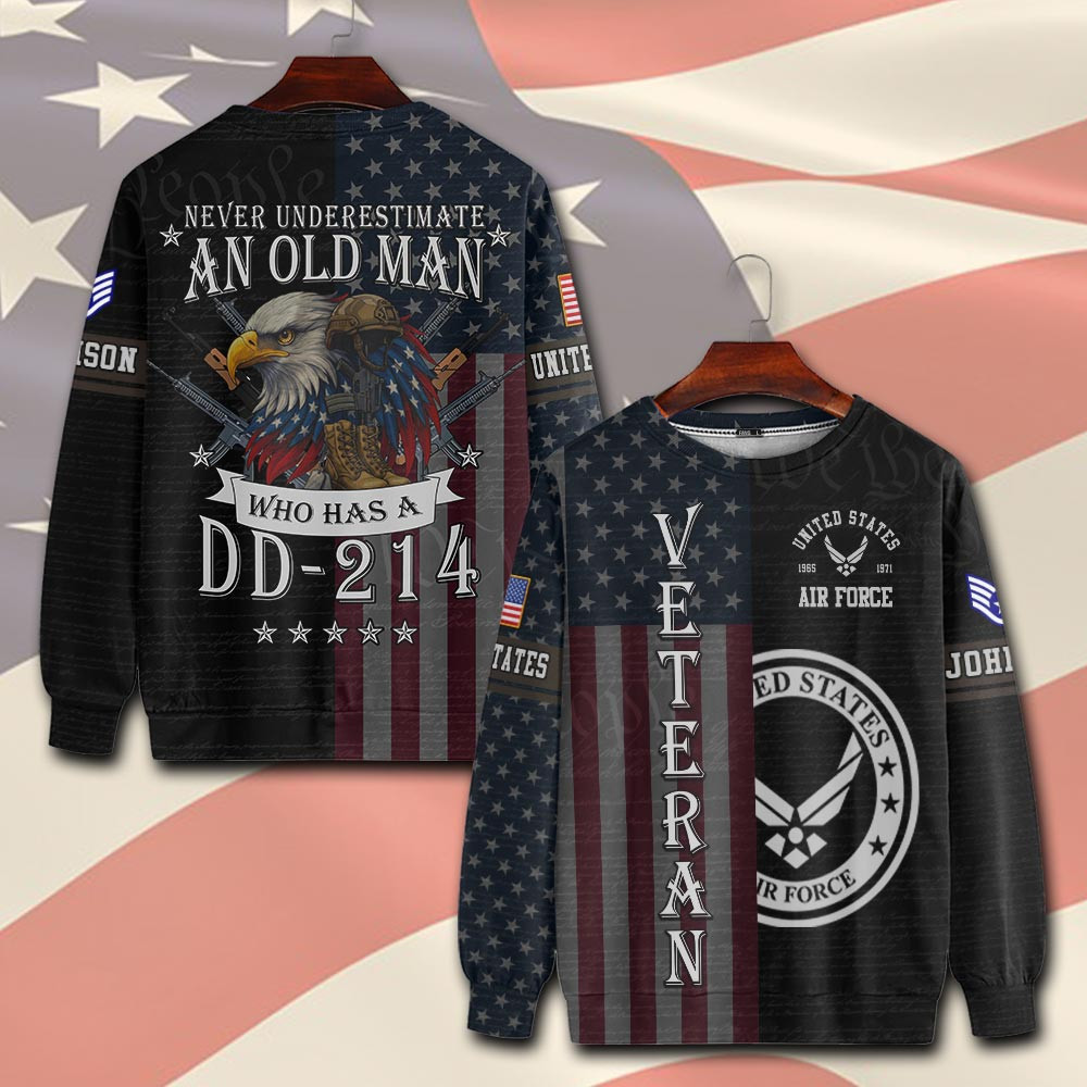Premium Custom USAF Sweatshirt VPVC750543, Gifts For US Air Force Veteran, Gifts On Father’s Day, Veterans Day