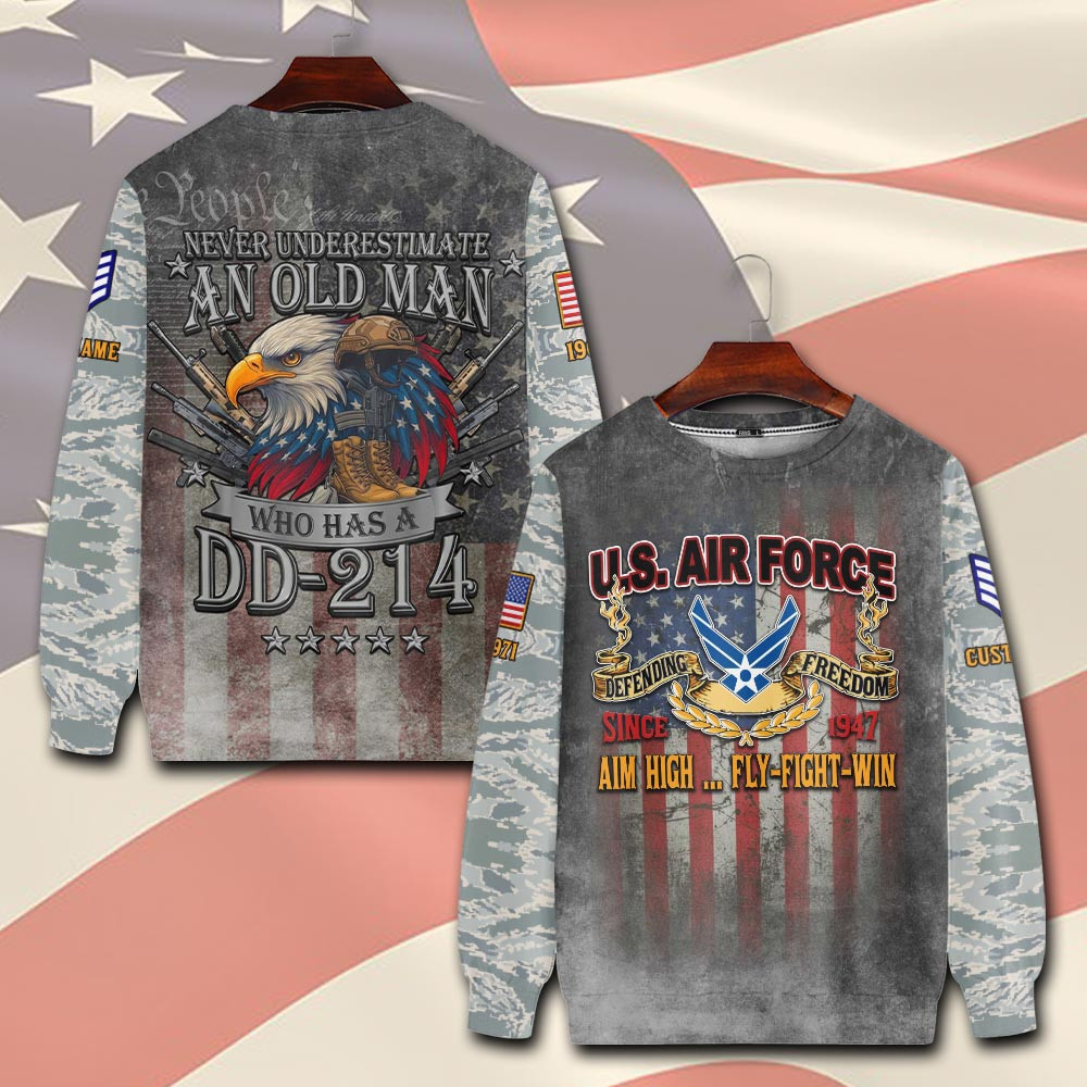 Premium Custom USAF Sweatshirt VPVC750547, Gifts For US Air Force Veteran, Gifts On Father’s Day, Veterans Day