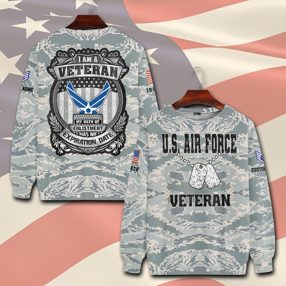 Premium Custom USAF Sweatshirt VPVC750548, Gifts For US Air Force Veteran, Gifts On Father’s Day, Veterans Day