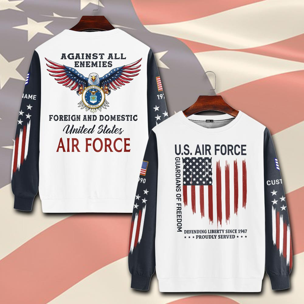 Premium Custom USAF Sweatshirt VPVC750549, Gifts For US Air Force Veteran, Gifts On Father’s Day, Veterans Day