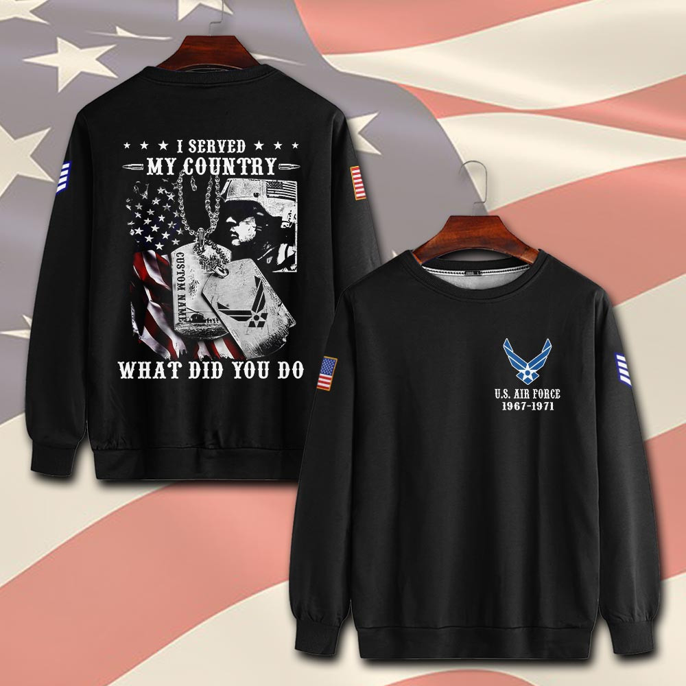 Premium Custom USAF Sweatshirt VPVC750550, Gifts For US Air Force Veteran, Gifts On Father’s Day, Veterans Day