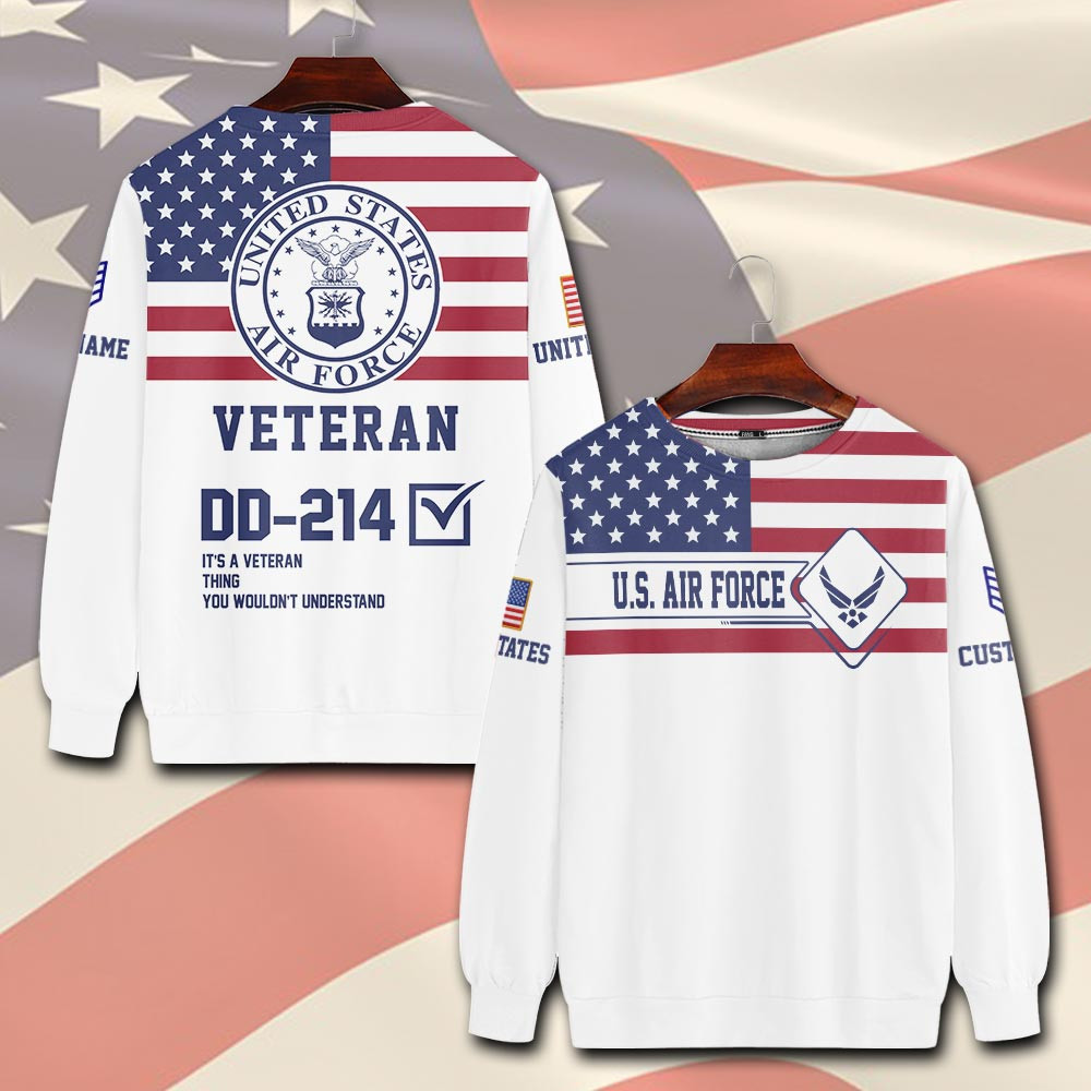 Premium Custom USAF Sweatshirt VPVC750553, Gifts For US Air Force Veteran, Gifts On Father’s Day, Veterans Day