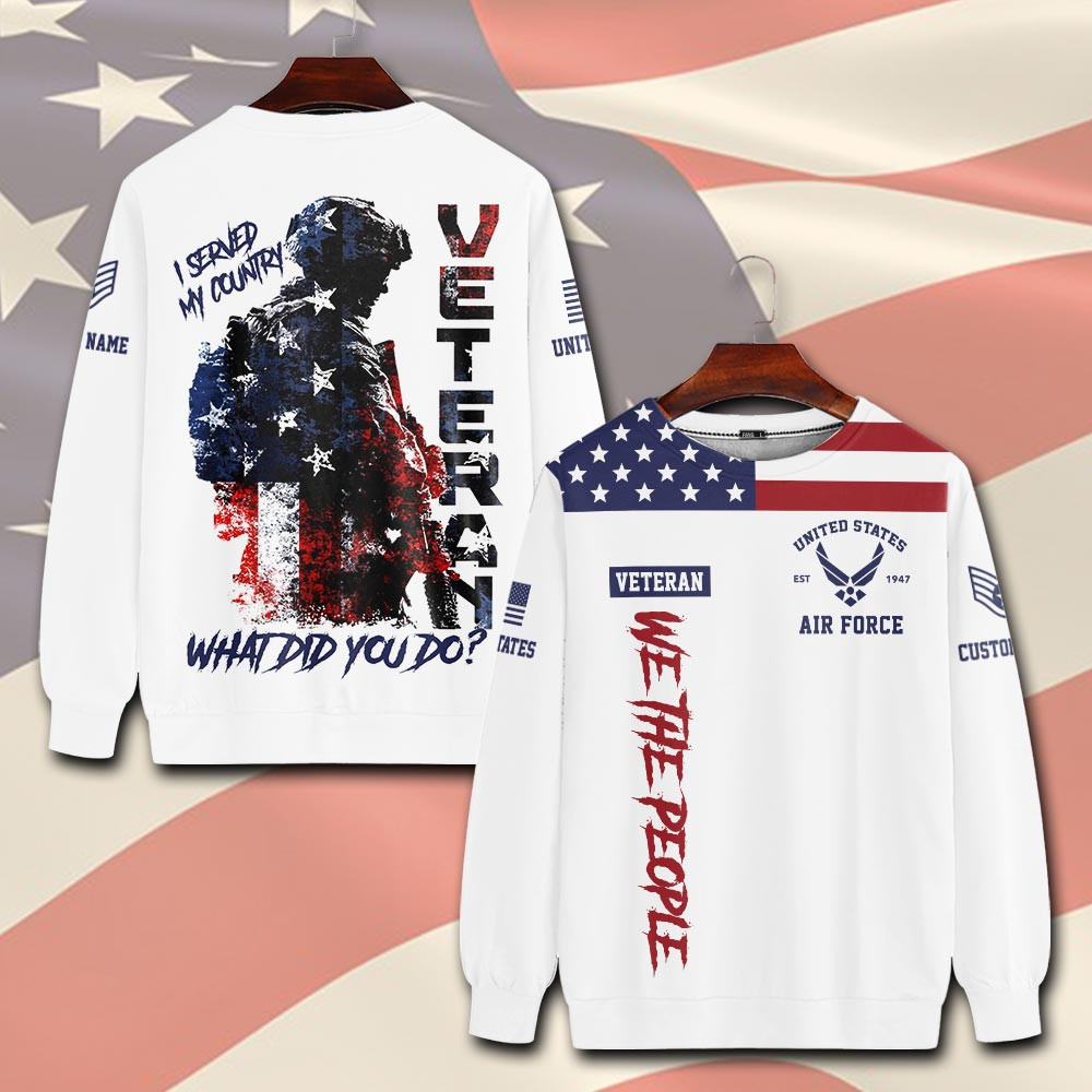 Premium Custom USAF Sweatshirt VPVC750557, Gifts For US Air Force Veteran, Gifts On Father’s Day, Veterans Day