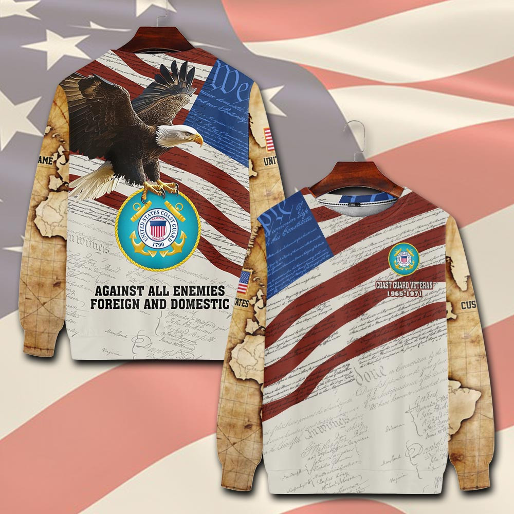 Premium Custom USCG Sweatshirt VPVC750563, Gifts For Coast Guard Veteran, Gifts On Father’s Day, Veterans Day