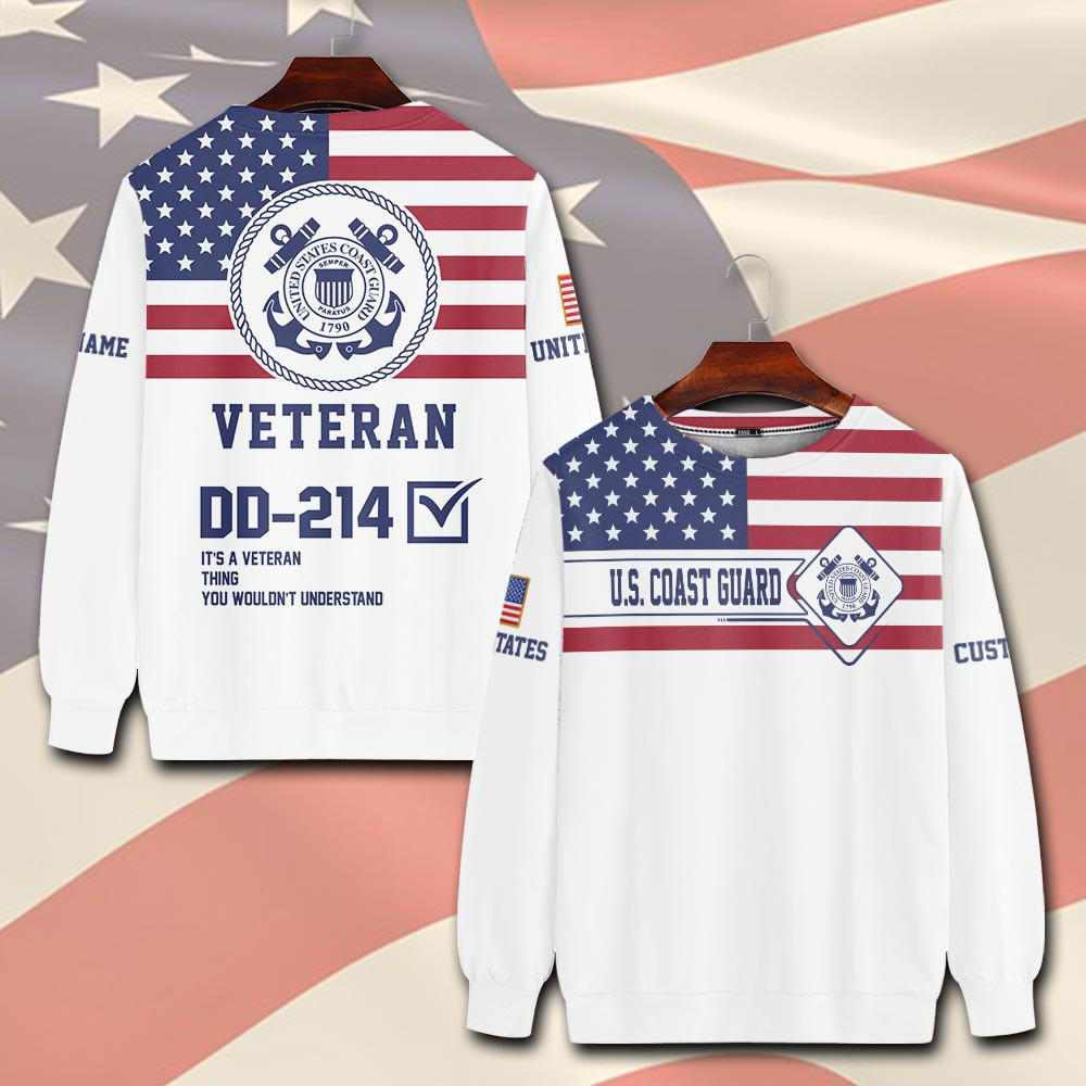 Premium Custom USCG Sweatshirt VPVC750565, Gifts For Coast Guard Veteran, Gifts On Father’s Day, Veterans Day