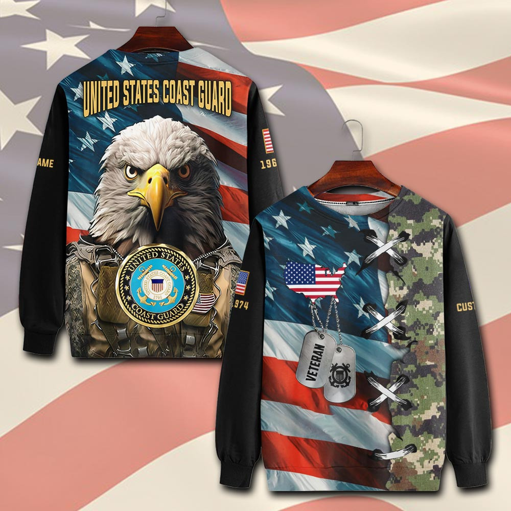Premium Custom USCG Sweatshirt VPVC750568, Gifts For Coast Guard Veteran, Gifts On Father’s Day, Veterans Day