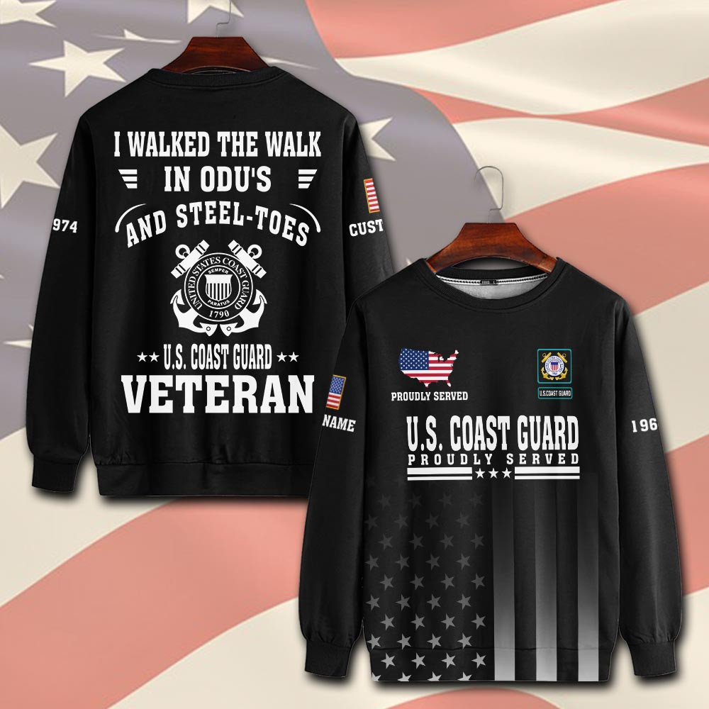 Premium Custom USCG Sweatshirt VPVC750569, Gifts For Coast Guard Veteran, Gifts On Father’s Day, Veterans Day