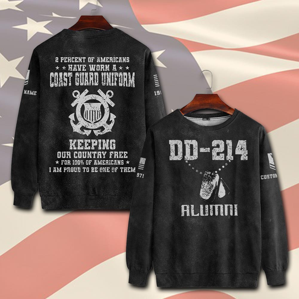 Premium Custom USCG Sweatshirt VPVC750574, Gifts For Coast Guard Veteran, Gifts On Father’s Day, Veterans Day
