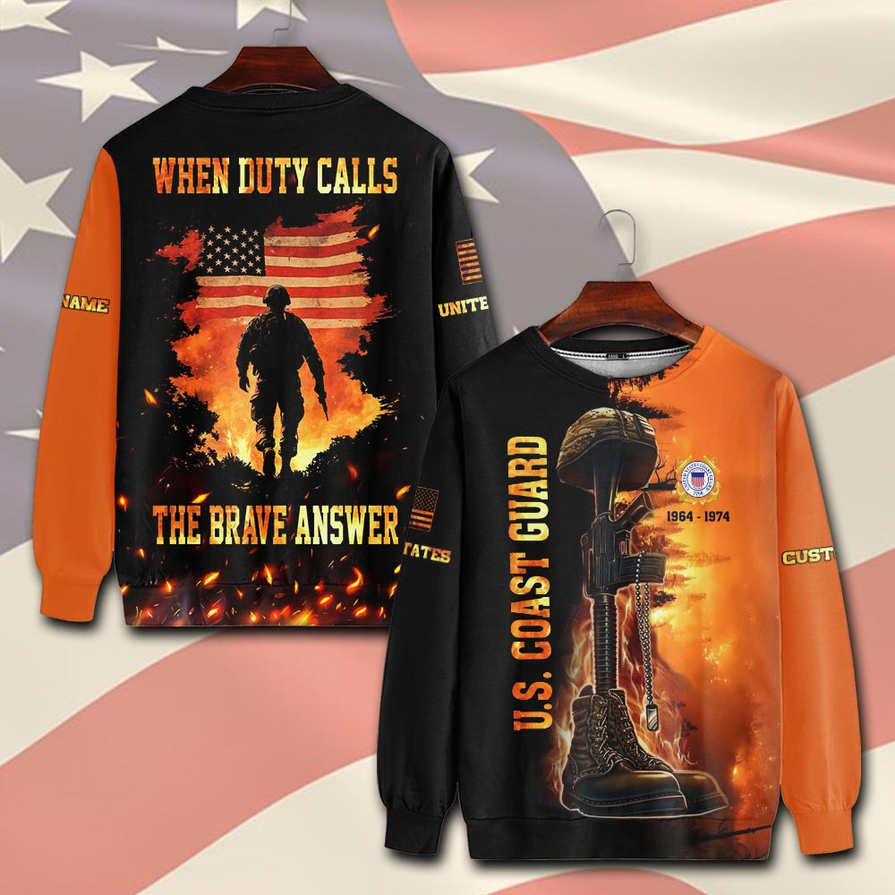 Premium Custom USCG Sweatshirt VPVC750576, Gifts For Coast Guard Veteran, Gifts On Father’s Day, Veterans Day