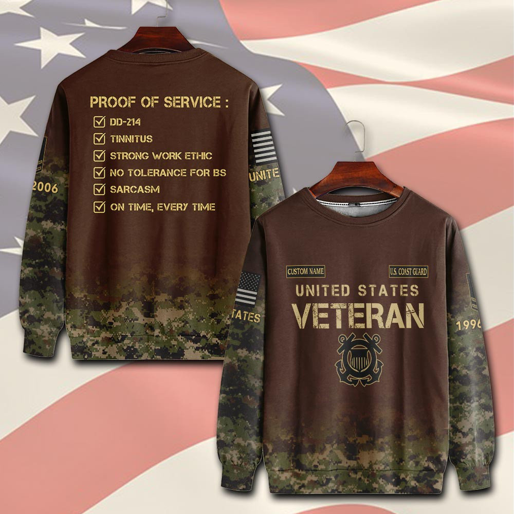 Premium Custom USCG Sweatshirt VPVC750577, Gifts For Coast Guard Veteran, Gifts On Father’s Day, Veterans Day