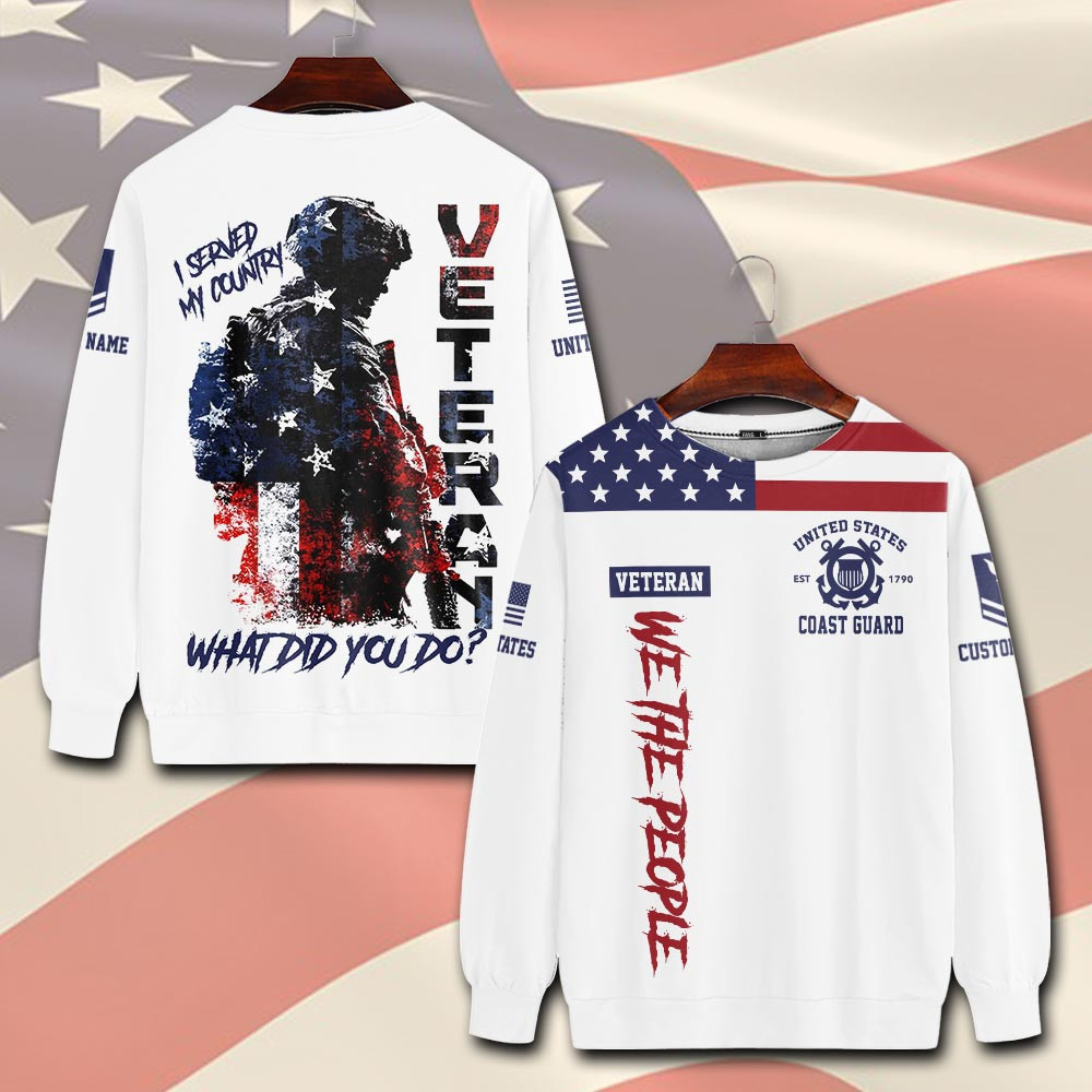 Premium Custom USCG Sweatshirt VPVC750579, Gifts For Coast Guard Veteran, Gifts On Father’s Day, Veterans Day
