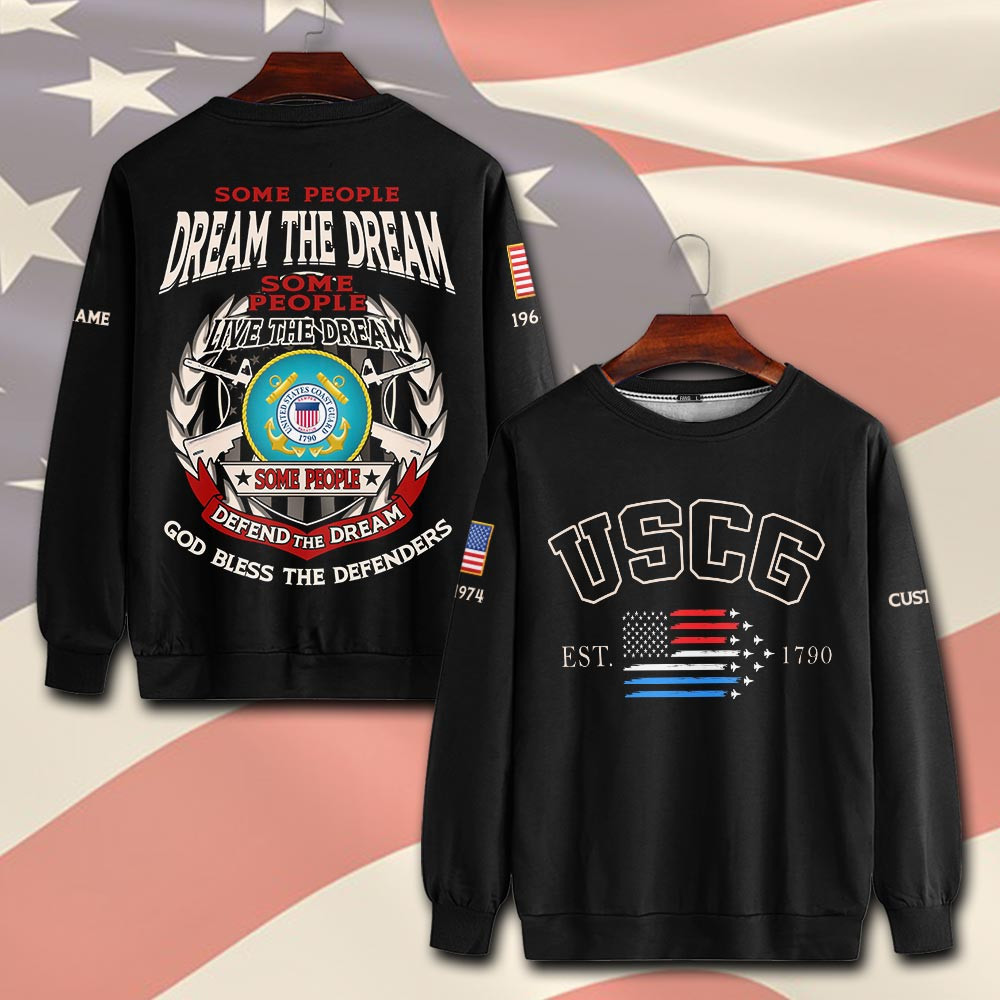 Premium Custom USCG Sweatshirt VPVC750582, Gifts For Coast Guard Veteran, Gifts On Father’s Day, Veterans Day