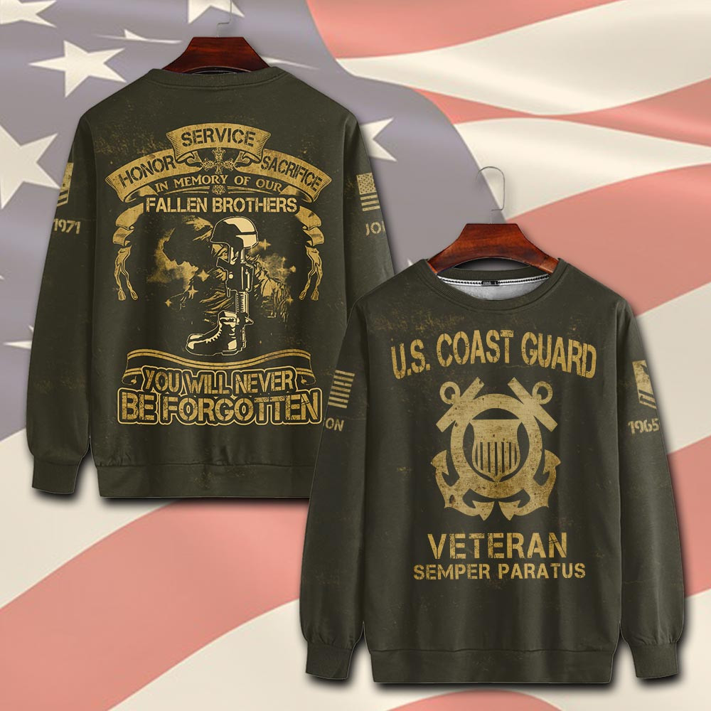 Premium Custom USCG Sweatshirt VPVC750583, Gifts For Coast Guard Veteran, Gifts On Father’s Day, Veterans Day