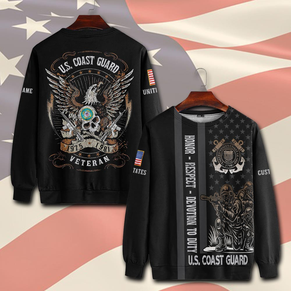 Premium Custom USCG Sweatshirt VPVC750584, Gifts For Coast Guard Veteran, Gifts On Father’s Day, Veterans Day