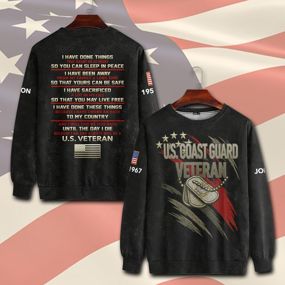 Premium Custom USCG Sweatshirt VPVC750585, Gifts For Coast Guard Veteran, Gifts On Father’s Day, Veterans Day