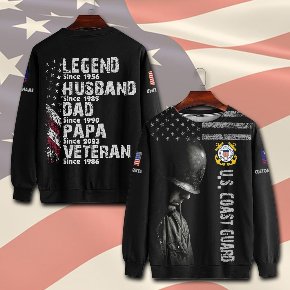 Premium Custom USCG Sweatshirt VPVC750586, Gifts For Coast Guard Veteran, Gifts On Father’s Day, Veterans Day