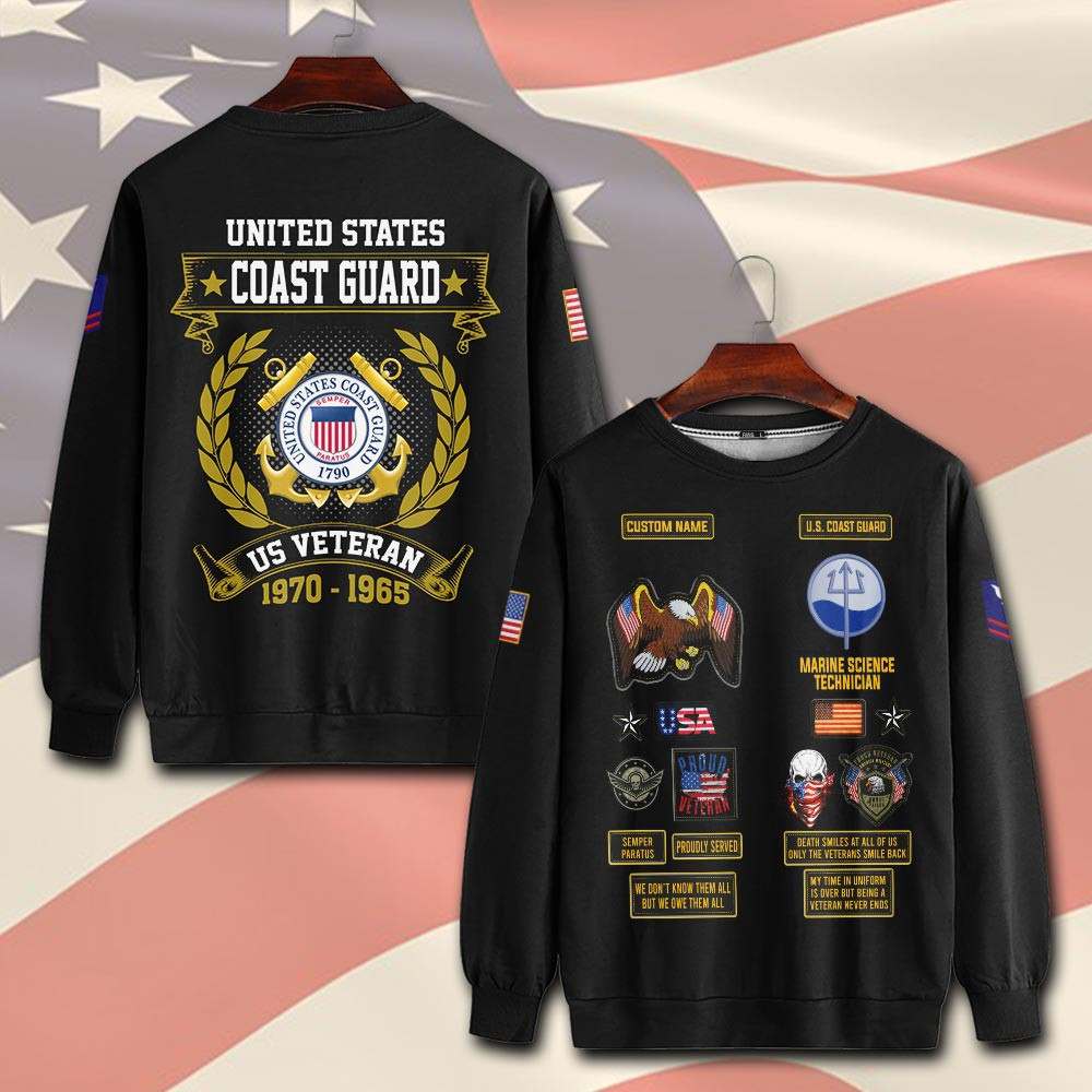 Premium Custom USCG Sweatshirt VPVC750589, Gifts For Coast Guard Veteran, Gifts On Father’s Day, Veterans Day