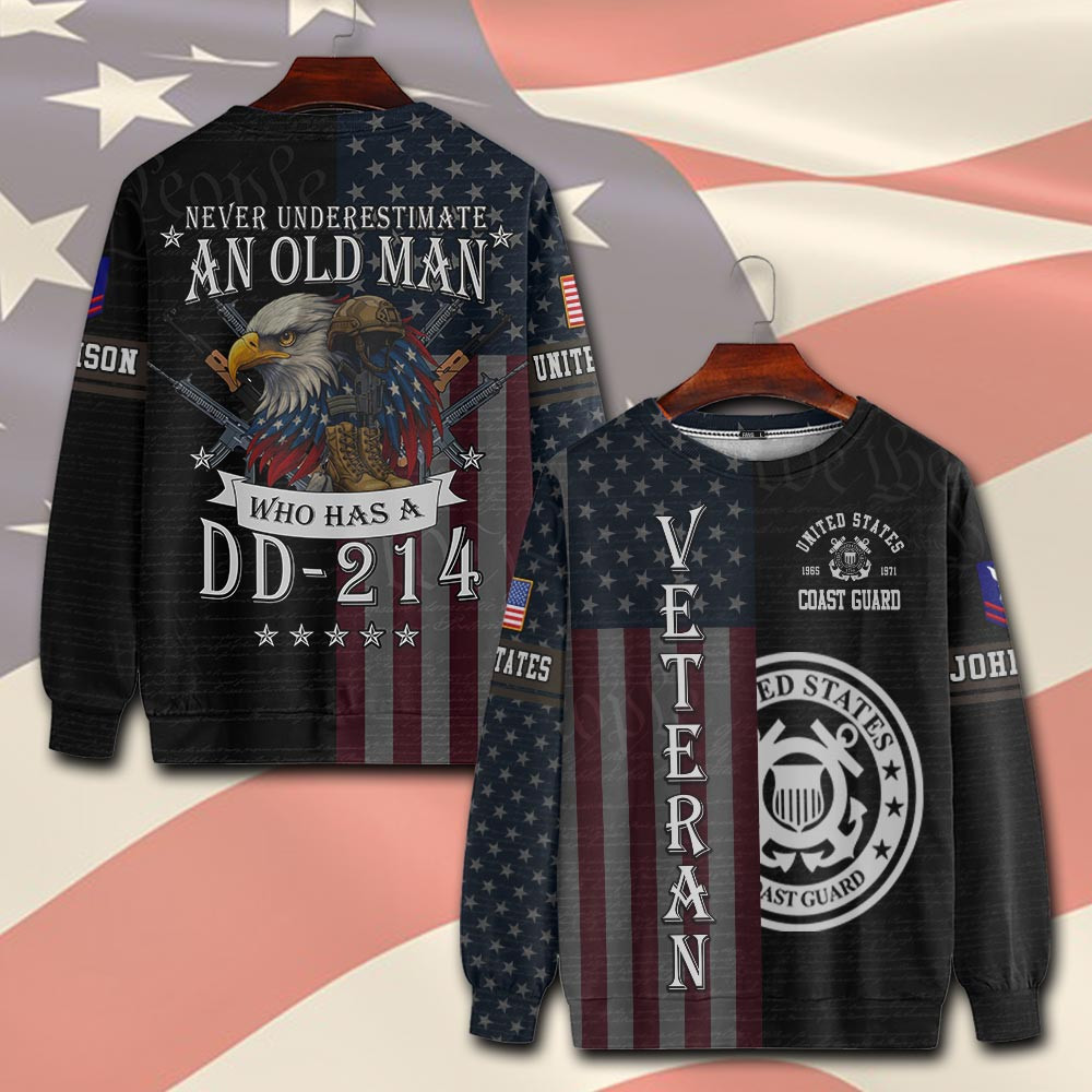 Premium Custom USCG Sweatshirt VPVC750593, Gifts For Coast Guard Veteran, Gifts On Father’s Day, Veterans Day