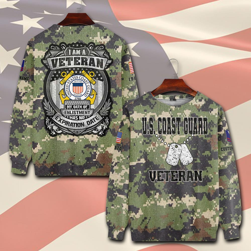Premium Custom USCG Sweatshirt VPVC750597, Gifts For Coast Guard Veteran, Gifts On Father’s Day, Veterans Day