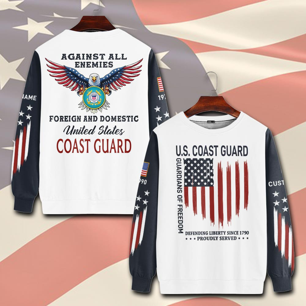 Premium Custom USCG Sweatshirt VPVC750598, Gifts For Coast Guard Veteran, Gifts On Father’s Day, Veterans Day