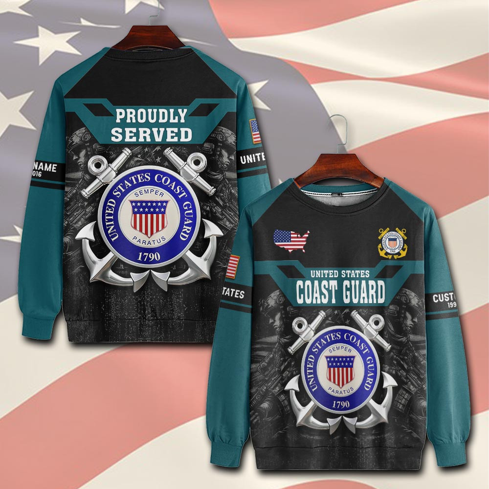 Premium Custom USCG Sweatshirt VPVC750601, Gifts For Coast Guard Veteran, Gifts On Father’s Day, Veterans Day
