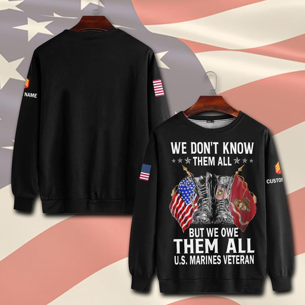 Premium Custom USMC Sweatshirt VPVC750602, Gifts For Marine Veteran, Gifts On Father’s Day, Veterans Day