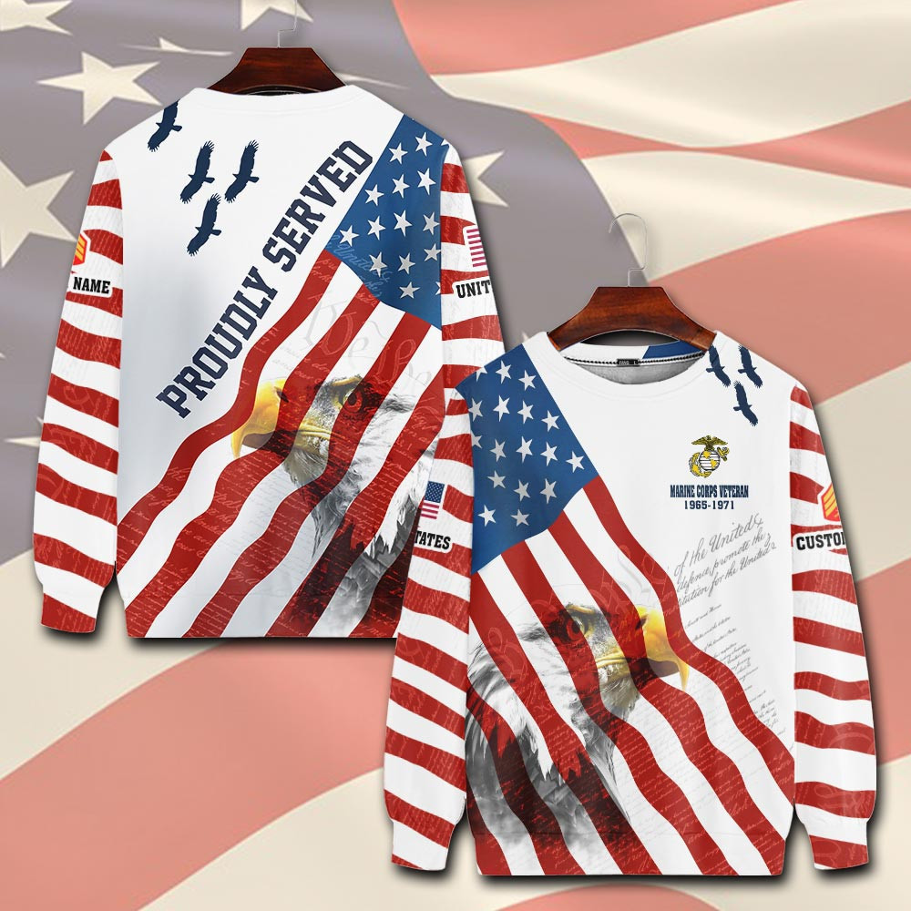 Premium Custom USMC Sweatshirt VPVC750603, Gifts For Marine Veteran, Gifts On Father’s Day, Veterans Day